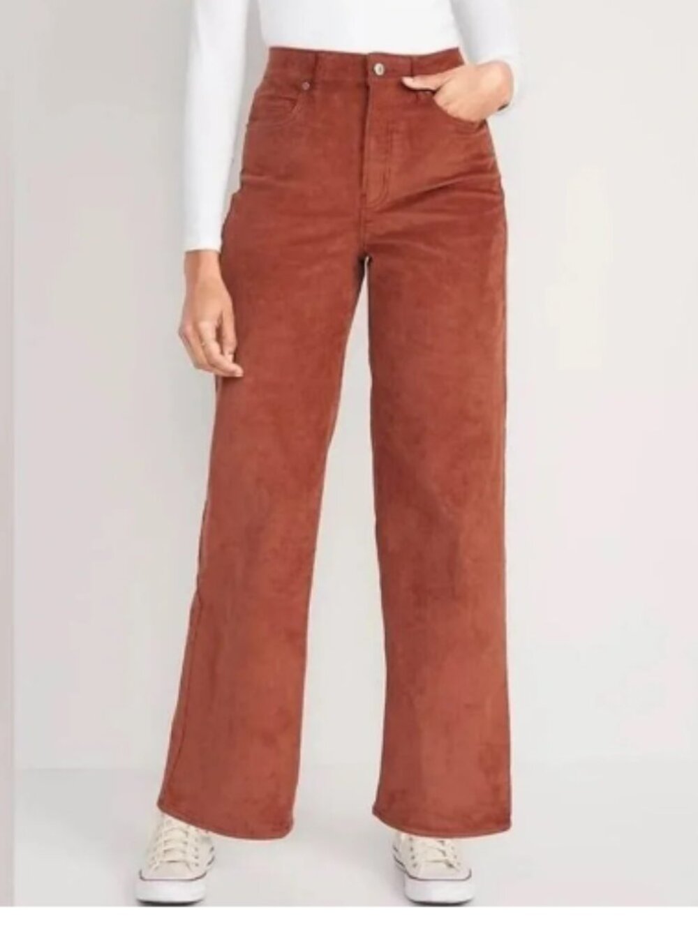 Old Navy Spiced Orange Corduroy High Rise Wide Leg Pants 16P